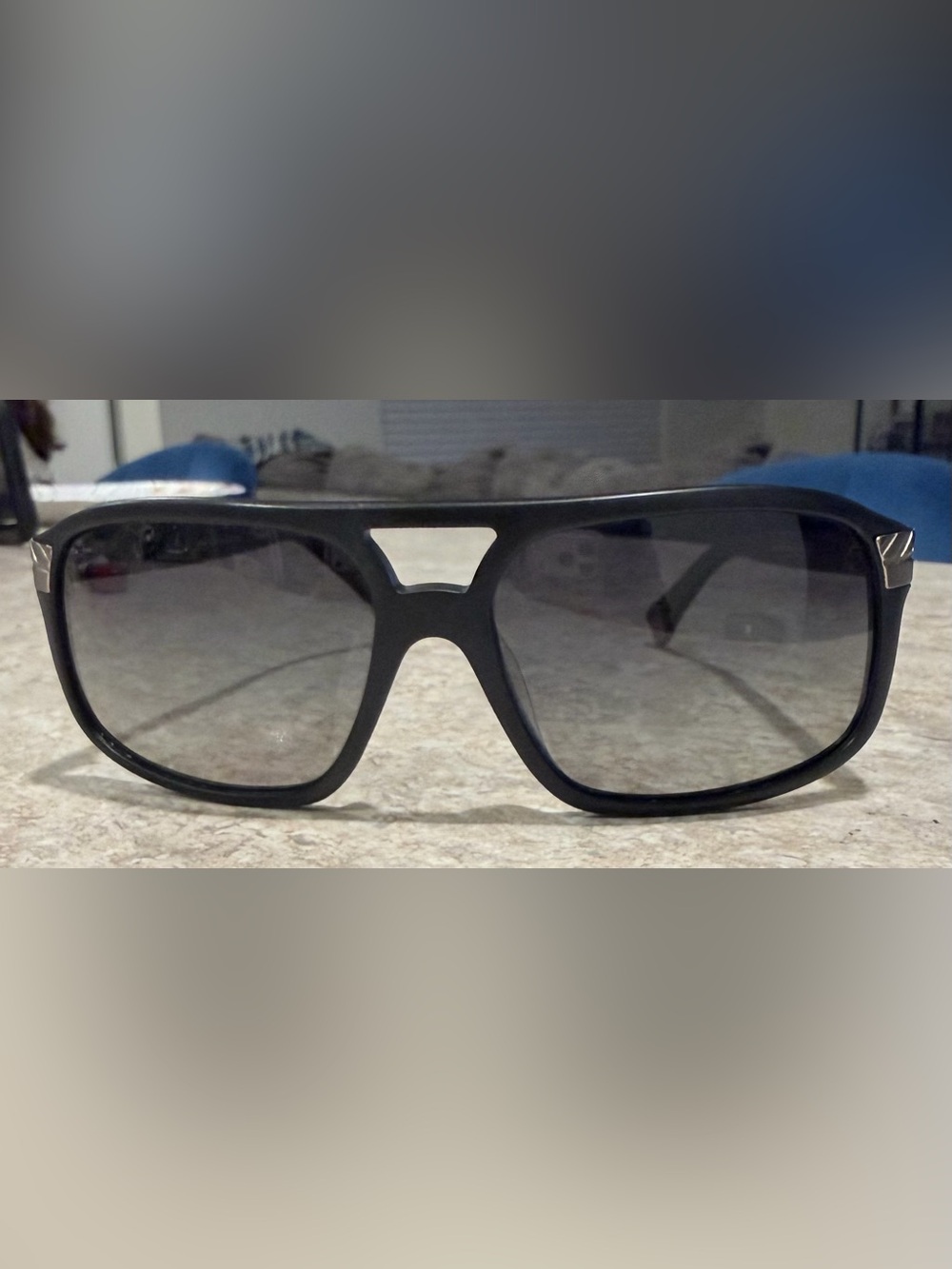 Mark Nason Black Sunglasses with Subtle Silver Accents